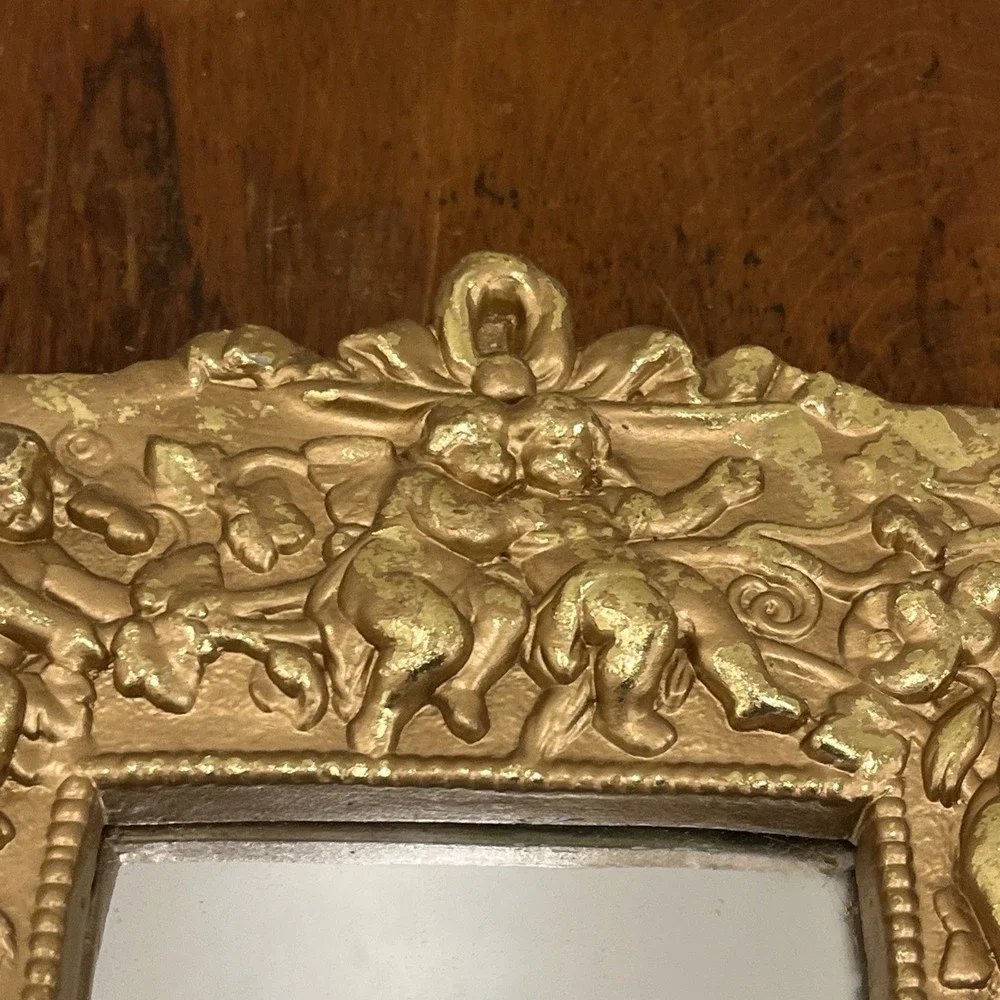 Gilt Gold Cherub Mirror 10 1/2